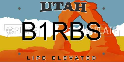 B1RBS Utah License Plate