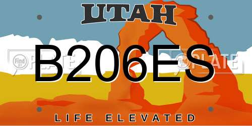 B206ES Utah License Plate