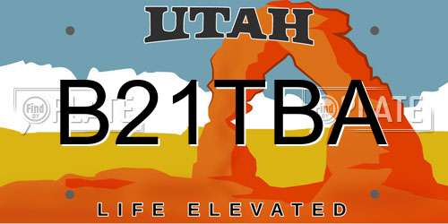 B21TBA Utah License Plate