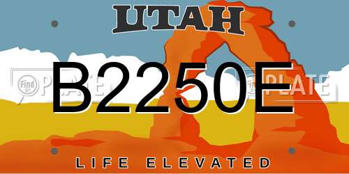B2250E Utah License Plate