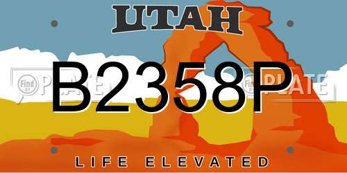 B2358P Utah License Plate