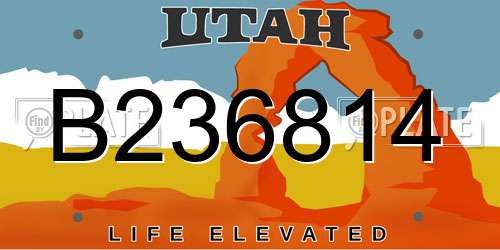 B236814 Utah License Plate