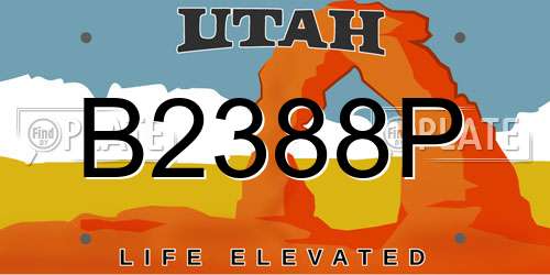 B2388P Utah License Plate