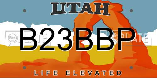 B23BBP Utah License Plate