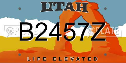 B2457Z Utah License Plate