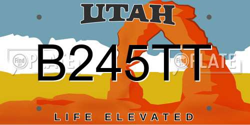 B245TT Utah License Plate