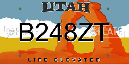 B248ZT Utah License Plate