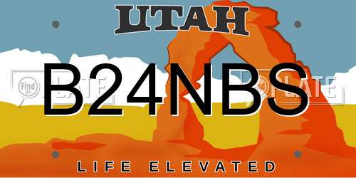 B24NBS Utah License Plate