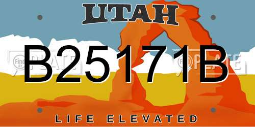 B25171B Utah License Plate