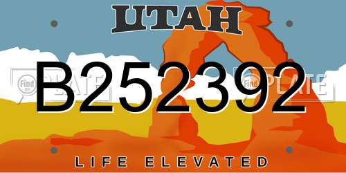 B252392 Utah License Plate