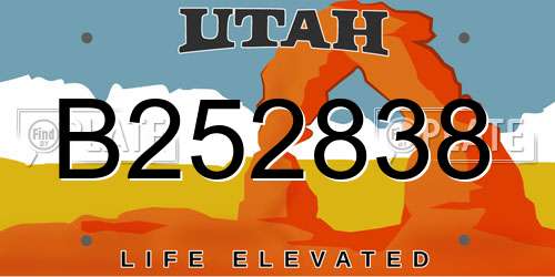 B252838 Utah License Plate