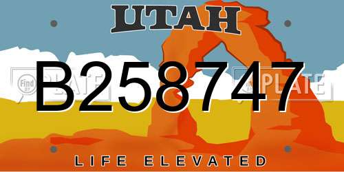 B258747 Utah License Plate