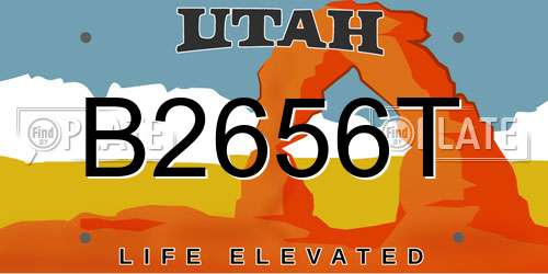 B2656T Utah License Plate