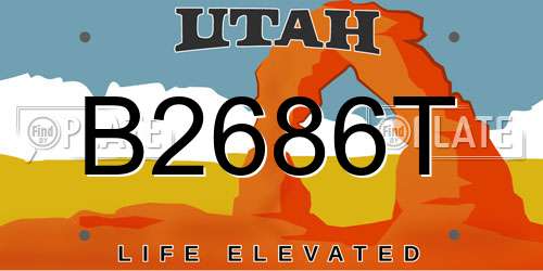 B2686T Utah License Plate