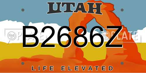 B2686Z Utah License Plate