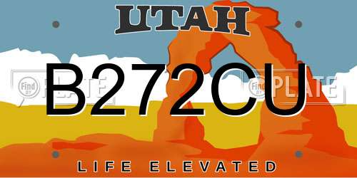 B272CU Utah License Plate