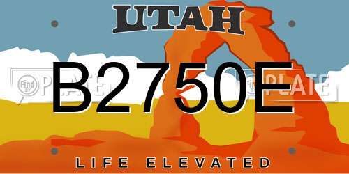 B2750E Utah License Plate