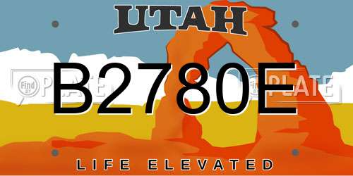 B2780E Utah License Plate