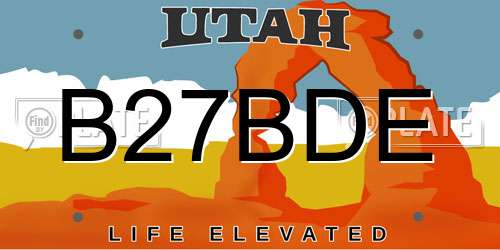 B27BDE Utah License Plate