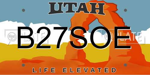 B27SOE Utah License Plate