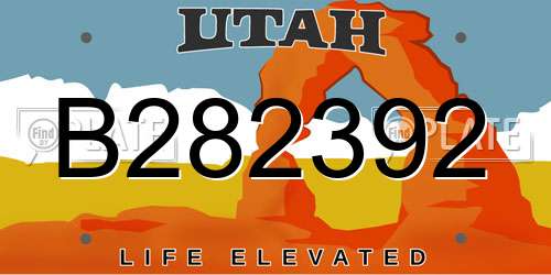 B282392 Utah License Plate