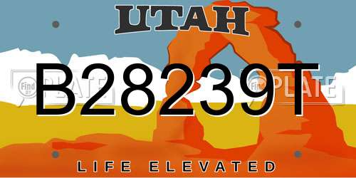 B28239T Utah License Plate