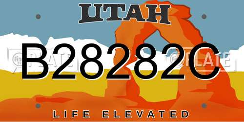 B28282C Utah License Plate