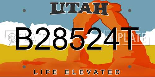 B28524T Utah License Plate