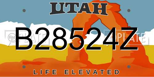 B28524Z Utah License Plate