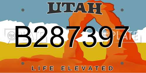 B287397 Utah License Plate