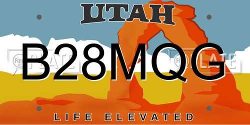 B28MQG Utah License Plate