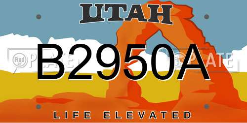 B2950A Utah License Plate