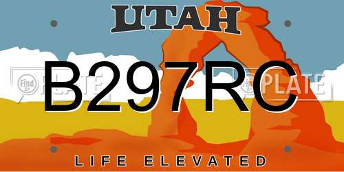 B297RC Utah License Plate
