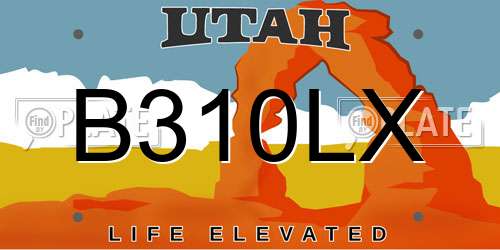 B310LX Utah License Plate