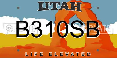 B310SB Utah License Plate