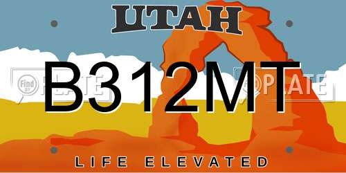 B312MT Utah License Plate