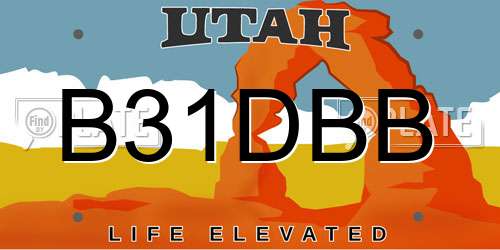 B31DBB Utah License Plate