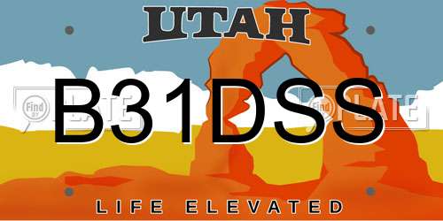 B31DSS Utah License Plate