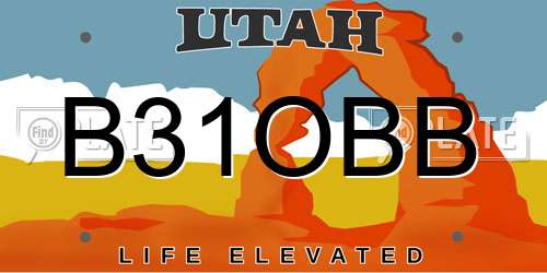 B31OBB Utah License Plate