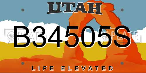 B34505S Utah License Plate