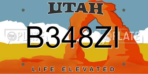 B348ZI Utah License Plate
