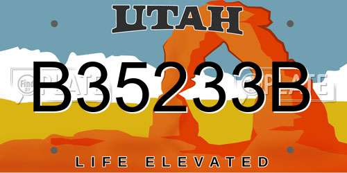 B35233B Utah License Plate