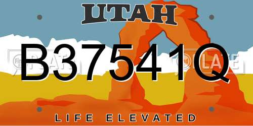 B37541Q Utah License Plate