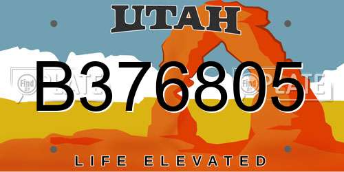 B376805 Utah License Plate