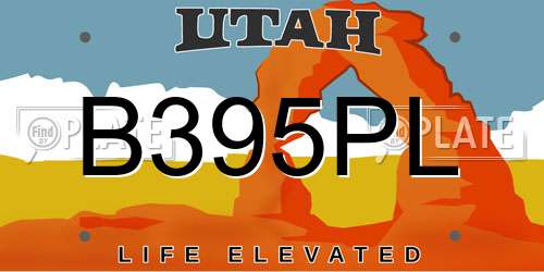 B395PL Utah License Plate