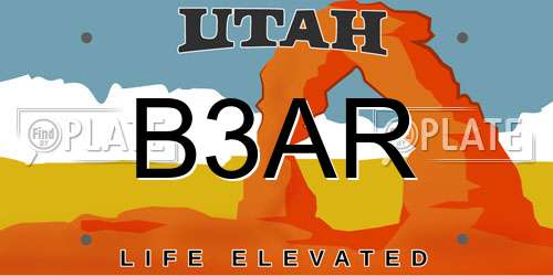 B3AR Utah License Plate