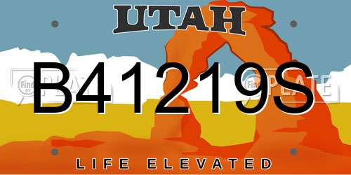B41219S Utah License Plate