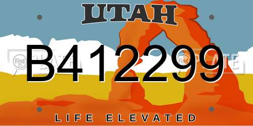 B412299 Utah License Plate