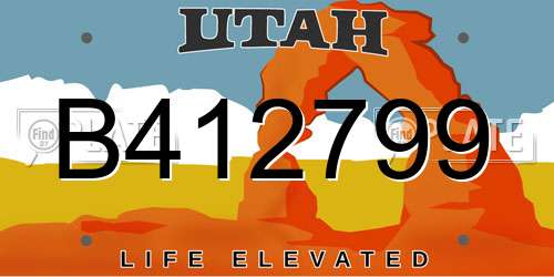 B412799 Utah License Plate