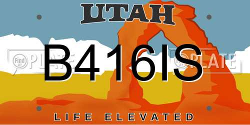 B416IS Utah License Plate
